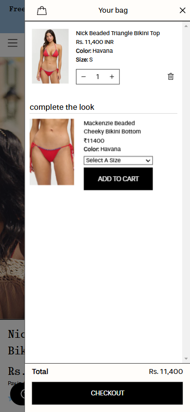 Frankies Bikinis — Cart Drawer with Cross-Sell