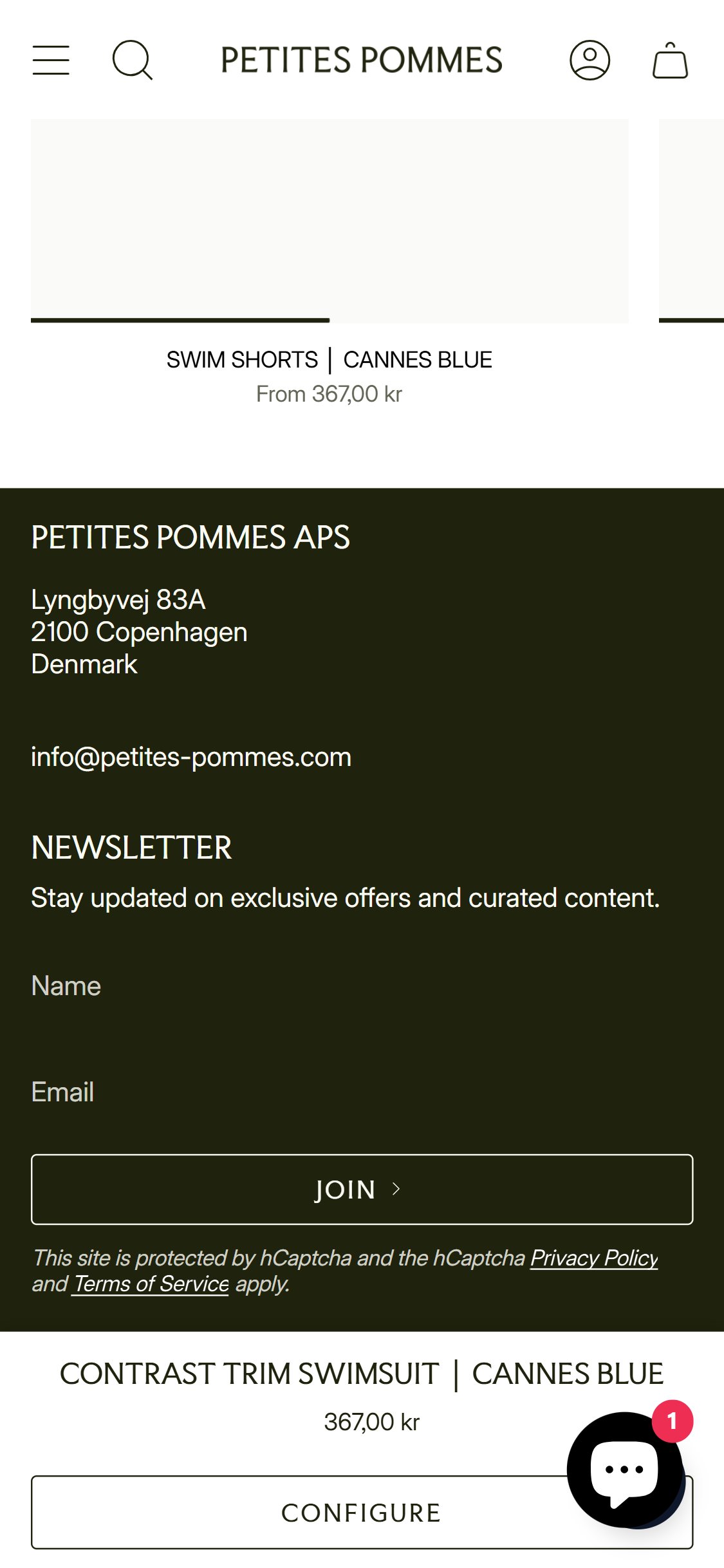 Petite Pomme — 'CONFIGURE' Sticky Bar