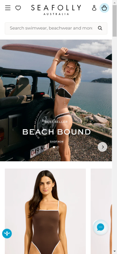 Seafolly — Hero with 'SHOP NOW' CTA